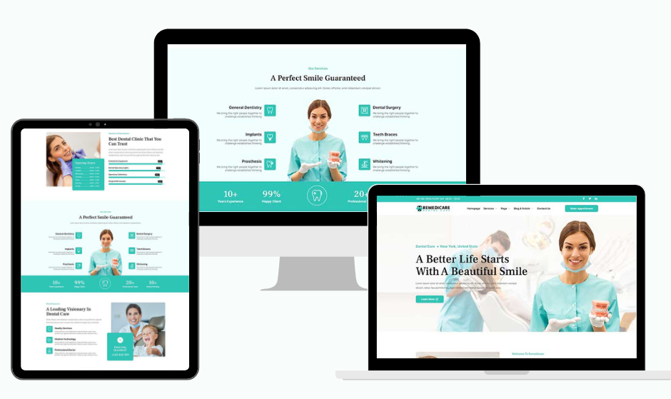 Dental Clinic Website Template Developed by Avail Sites